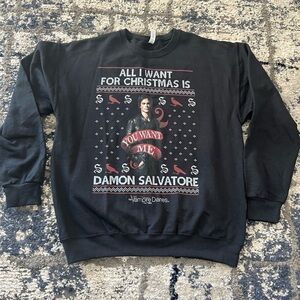 “All I Want for Christmas Is Damon Salvatore" Graphic Sweatshirt